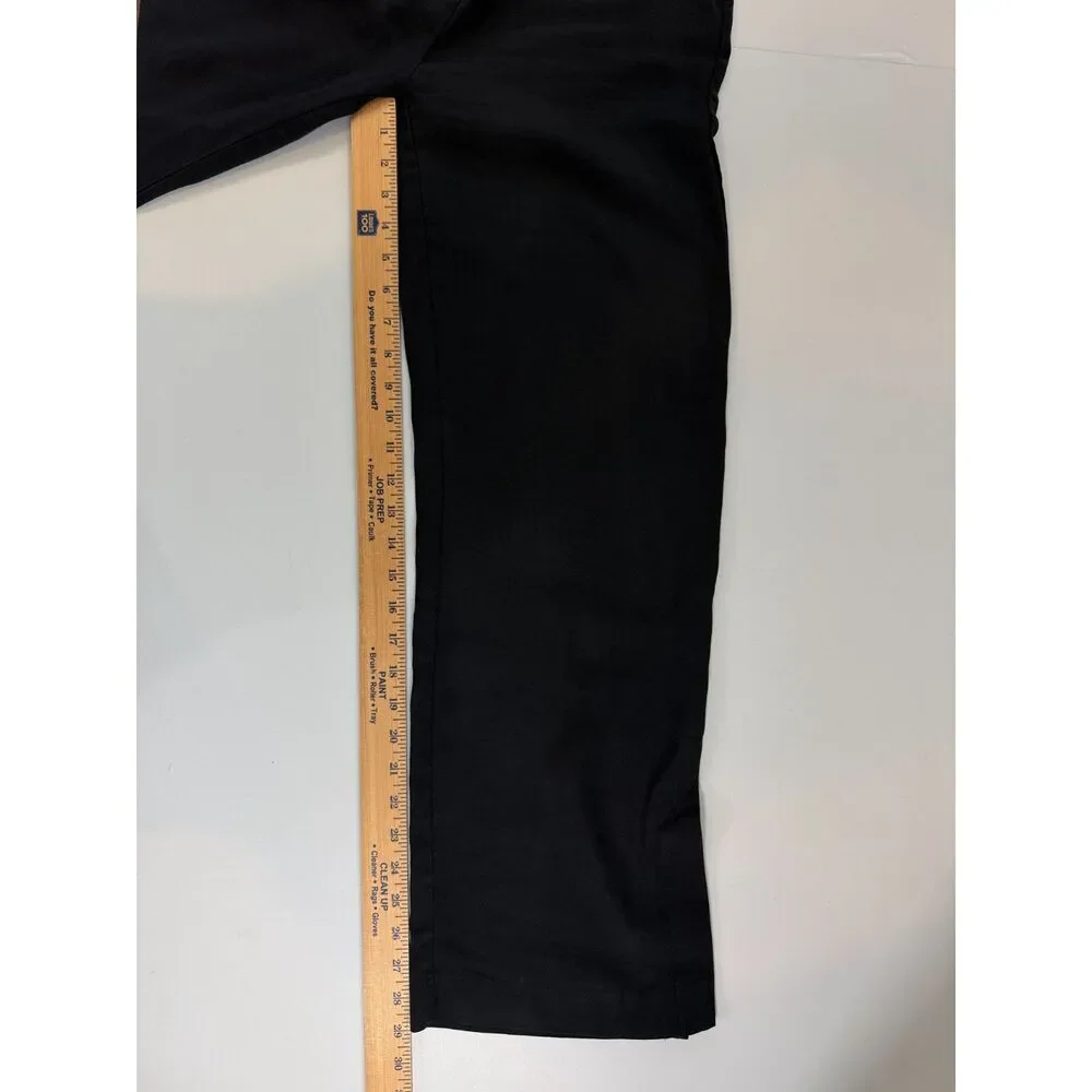 H&M Womens Size 4 Black Wide Leg Pants Linen Blend High Rise Trousers